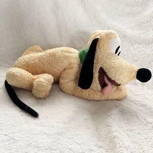Disney Parks Pluto Laying Down 14” Plush Stuffed Animal Mickey Dog